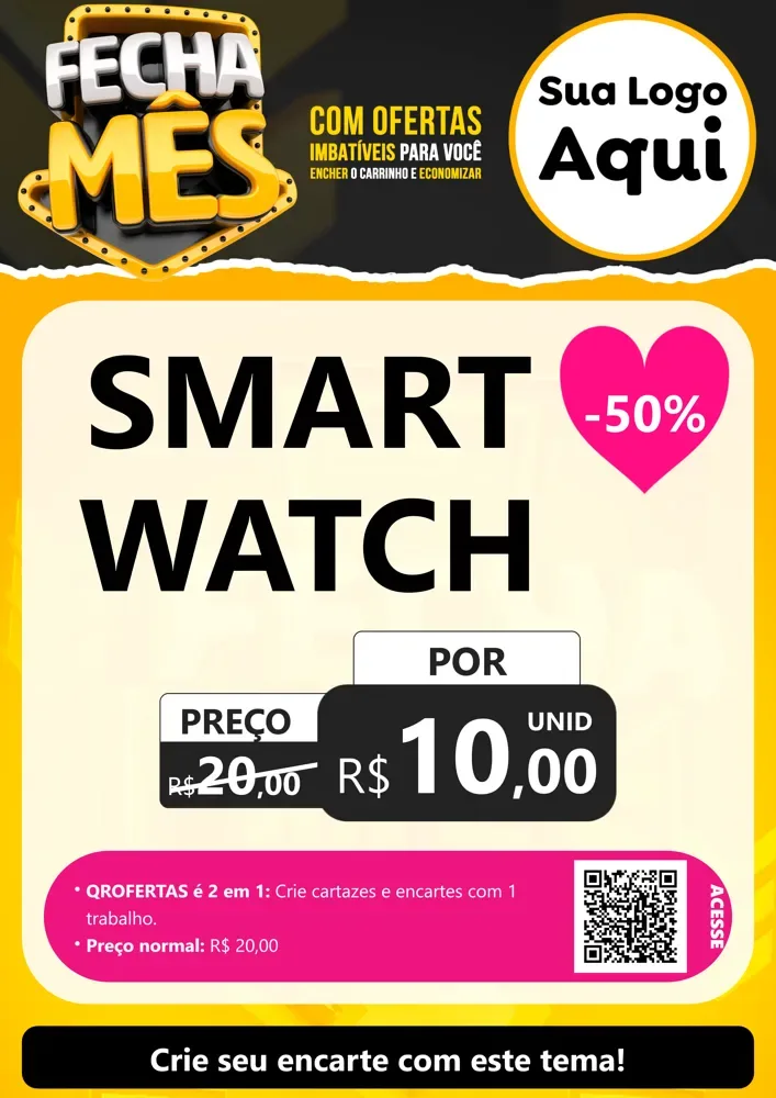 Modelo de Cartaz para Cartaz A4 Vertical com o tema Fecha Mês para Informática
