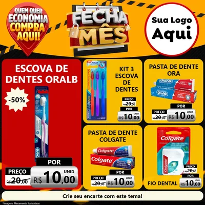 Modelo de Rede Social para Feed Facebook com o tema Fecha Mês para Higiene Pessoal