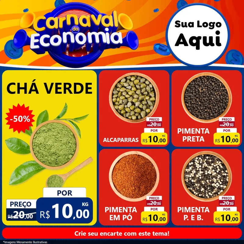 Modelo de Rede Social para Feed Facebook com o tema Carnaval da Economia para Produtos Naturais