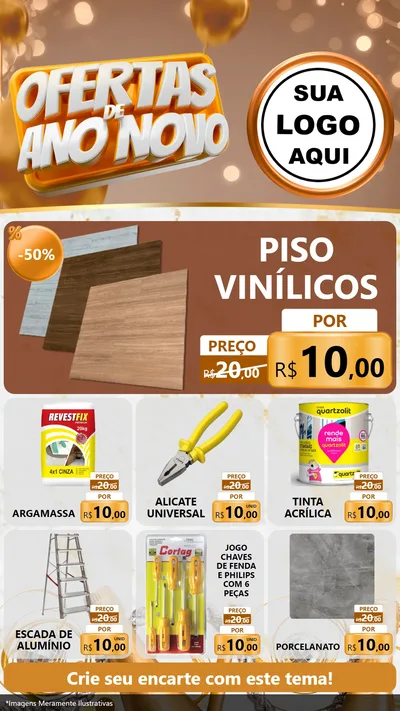 Modelo de Rede Social para Stories com o tema Ofertas de Ano Novo para Material para Construção