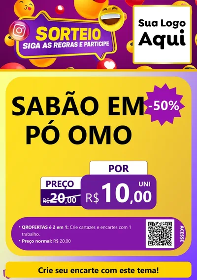 Modelo de Cartaz para Cartaz A4 Vertical com o tema Sorteio para Produtos de Limpeza
