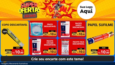 Modelo de TV para TV Horizontal com o tema Super Ofertas Julho para Embalagens