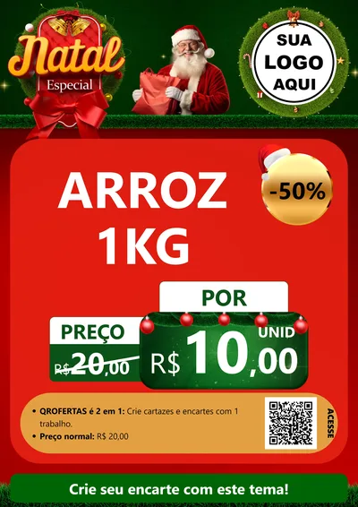 Modelo de Cartaz para Cartaz A4 Vertical com o tema Natal Especial para Supermercado