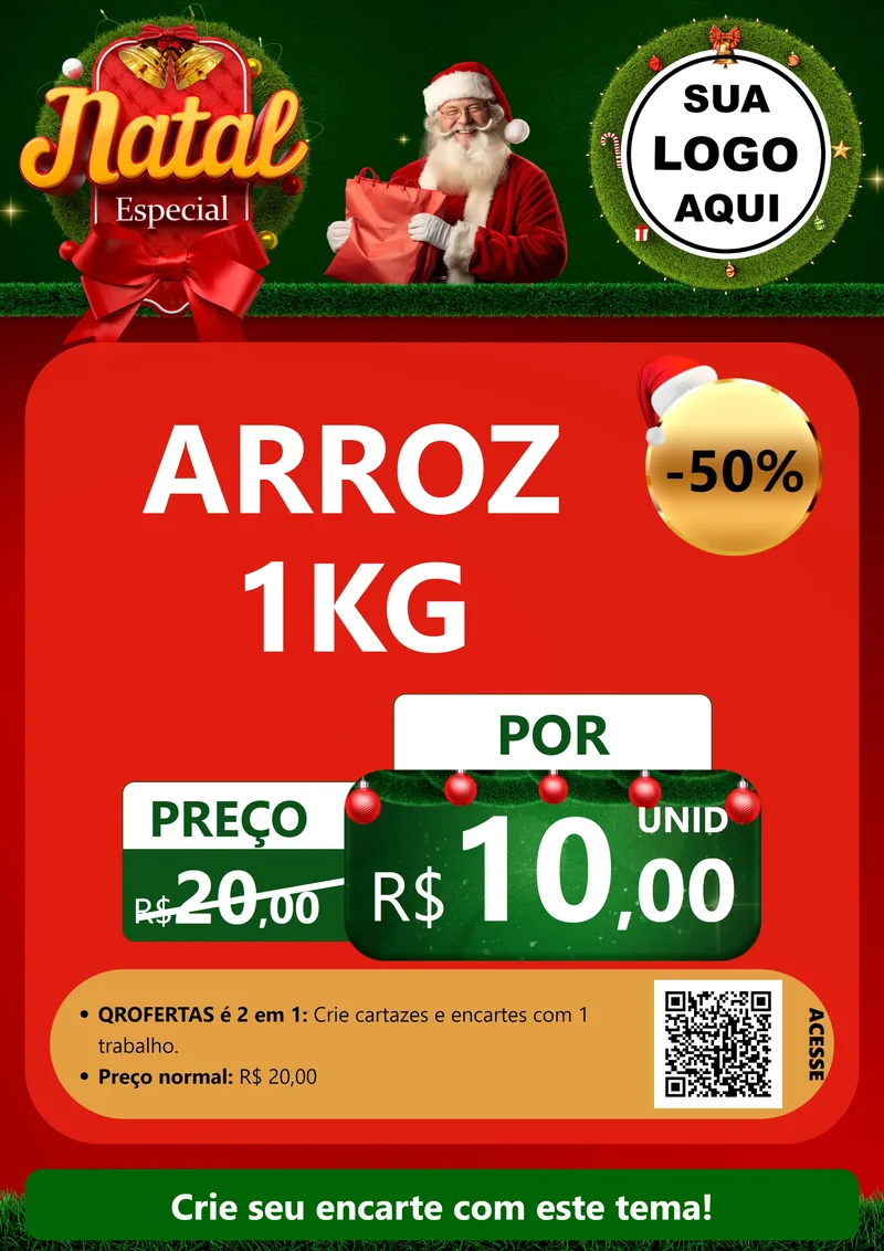 Modelo de Cartaz para Cartaz A4 Vertical com o tema Natal Especial para Supermercado