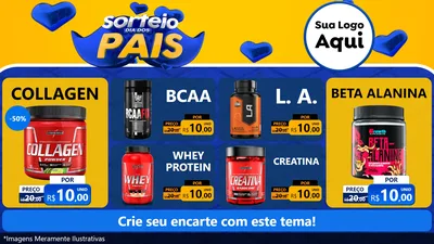 Modelo de TV para TV Horizontal com o tema Sorteio Dia dos Pais para Suplementos alimentares