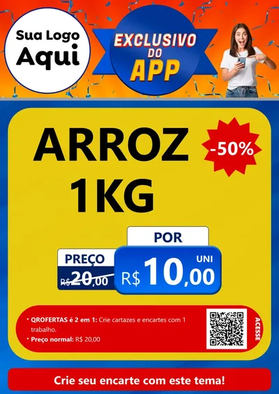 Modelo de Cartaz para Cartaz A4 Vertical com o tema Exclusivo do Aplicativo para Supermercado