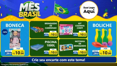 Modelo de TV para TV Horizontal com o tema Mês do Brasil para Brinquedos