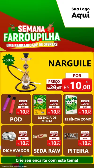 Modelo de Rede Social para Stories com o tema Semana Farroupilha - Uma Barbaridade de Ofertas para Tabacaria