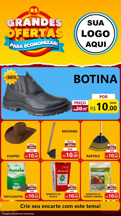 Modelo de Rede Social para Stories com o tema Grandes Ofertas Para Economizar! para Agropecuária