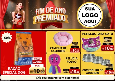 Modelo de Encarte para Encarte A4 Horizontal com o tema Fim de Ano Premiado para Pet Shop
