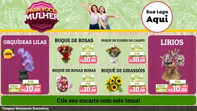 Modelo de TV para TV Horizontal com o tema Para Você Mulher para Floricultura e jardim