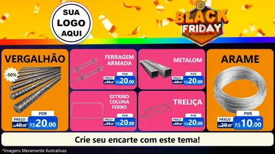 Modelo de TV para TV Horizontal com o tema Black Friday para Ferragens