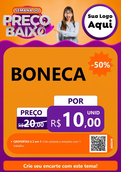 Modelo de Cartaz para Cartaz A4 Vertical com o tema Semana do Preço Baixo para Brinquedos