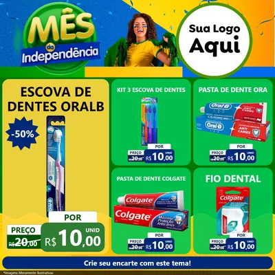 Modelo de Rede Social para Feed Facebook com o tema Mês da Independência para Higiene Pessoal