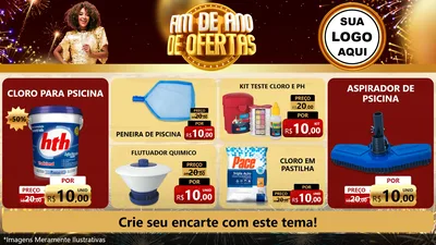 Modelo de TV para TV Horizontal com o tema Fim de Ano de Ofertas para Produtos para Piscina