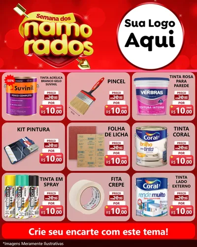 Modelo de Rede Social para Feed Instagram com o tema Semana dos namorados para Tintas e Ferramentas