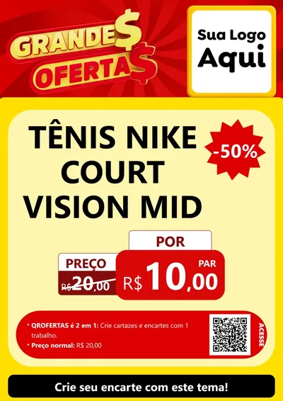 Modelo de Cartaz para Cartaz A4 Vertical com o tema Grandes Ofertas para Calçados