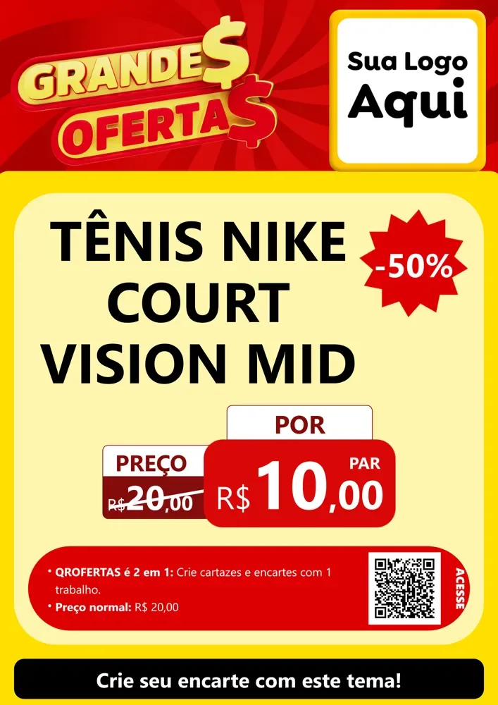 Modelo de Cartaz para Cartaz A4 Vertical com o tema Grandes Ofertas para Calçados
