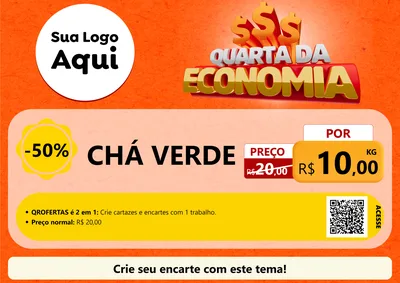 Modelo de Cartaz para Cartaz A4 Horizontal com o tema Quarta da Economia para Produtos Naturais