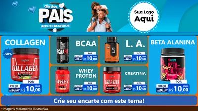 Modelo de TV para TV Horizontal com o tema Dia Dos Pais Repleto de Ofertas para Suplementos alimentares