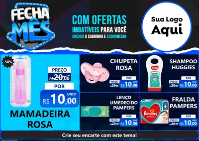 Modelo de Encarte para Encarte A4 Horizontal com o tema Fecha Mês para Bebês