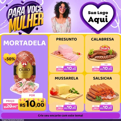 Modelo de Rede Social para Feed Facebook com o tema Para Você, Mulher para Frios e Laticínios