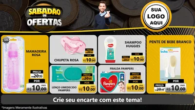Modelo de TV para TV Horizontal com o tema Sabadão de Ofertas para Bebês