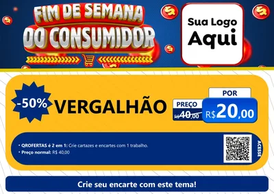 Modelo de Cartaz para Cartaz A4 Horizontal com o tema Fim de Semana do Consumidor para Ferragens