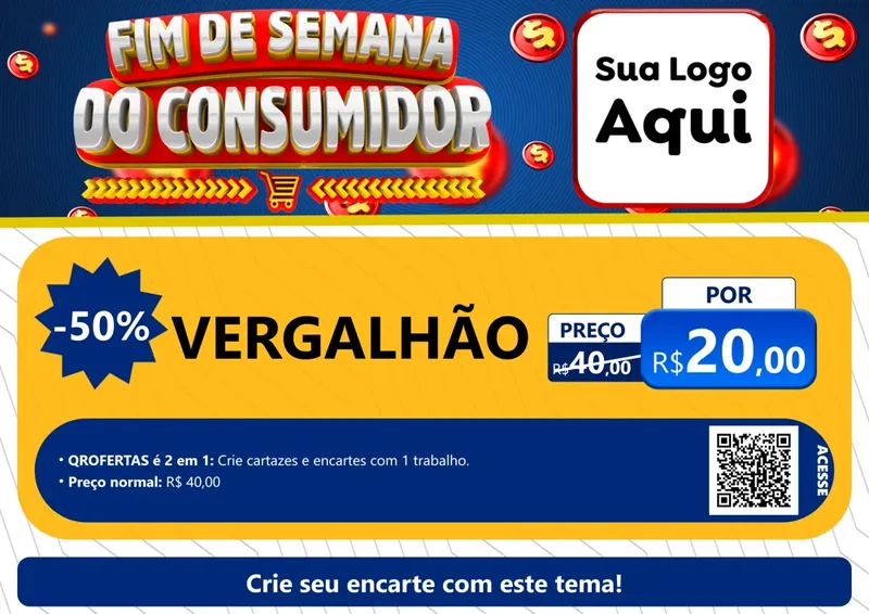 Modelo de Cartaz para Cartaz A4 Horizontal com o tema Fim de Semana do Consumidor para Ferragens