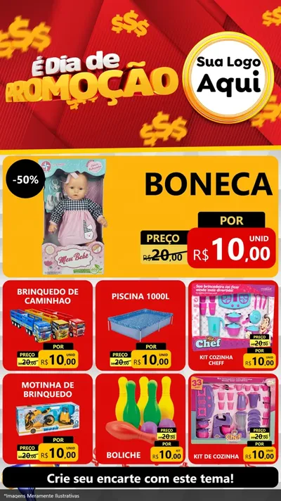 Modelo de Rede Social para Stories com o tema É Dia De Promoção para Brinquedos