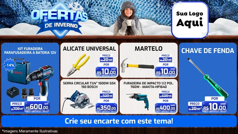 Modelo de TV para TV Horizontal com o tema Ofertas de Inverno para Maquinas e Ferramentas