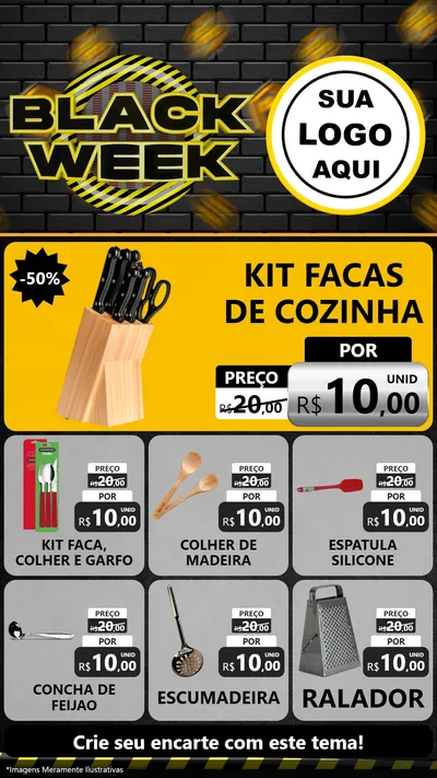 Modelo de Rede Social para Stories com o tema Black Week para Utilidades Domésticas