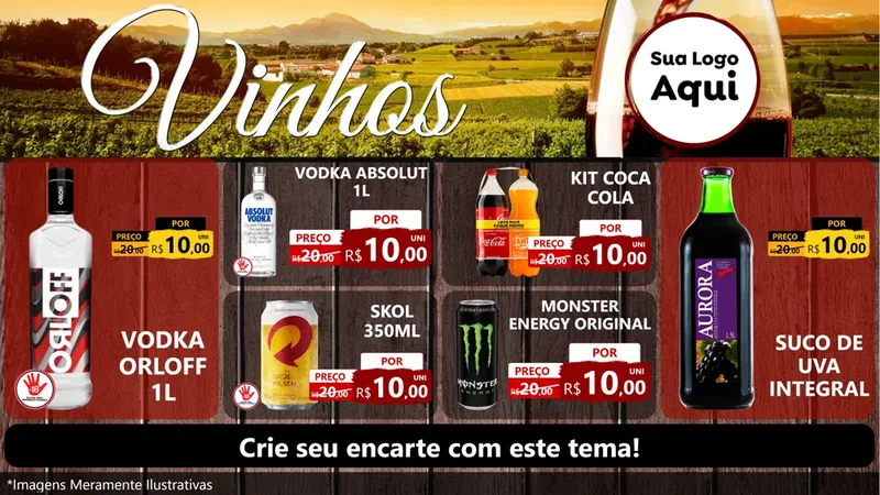 Modelo de TV para TV Horizontal com o tema Vinhos para Distribuidora de bebidas