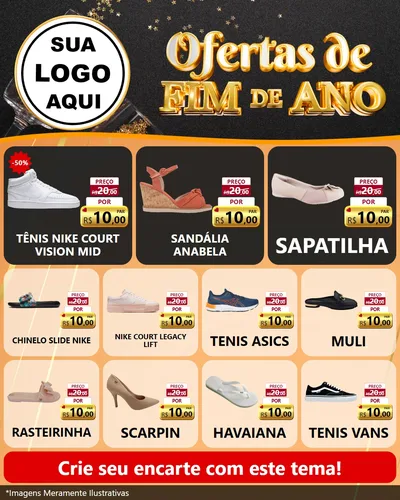 Modelo de Rede Social para Feed Instagram com o tema Ofertas de Fim de Ano para Calçados
