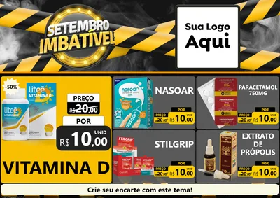 Modelo de Encarte para Encarte A4 Horizontal com o tema Setembro Imbatível para Farmácia