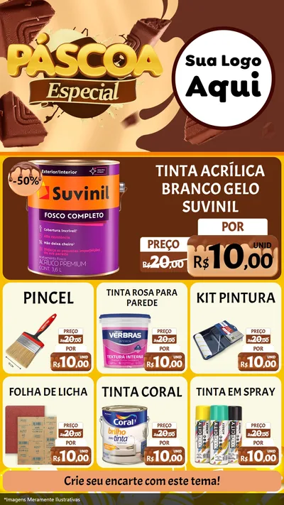 Modelo de Rede Social para Stories com o tema Páscoa Especial para Tintas e Ferramentas
