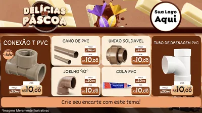 Modelo de TV para TV Horizontal com o tema Delícias de Páscoa para Tubos e conexões