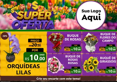 Modelo de Encarte para Encarte A4 Horizontal com o tema Super Oferta para Floricultura e jardim