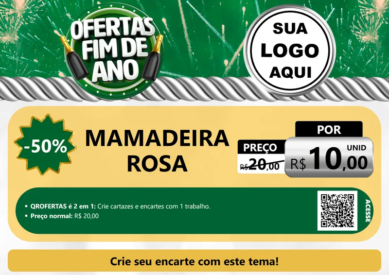 Modelo de Cartaz para Cartaz A4 Horizontal com o tema Ofertas Fim de Ano para Bebês