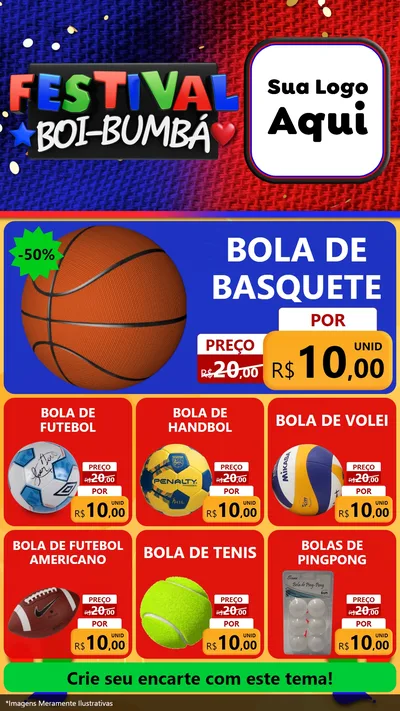 Modelo de Rede Social para Stories com o tema Festival Boi-Bumbá para Artigos Esportivos
