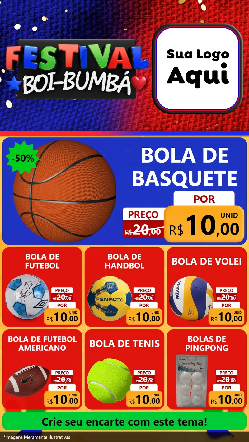 Modelo de Rede Social para Stories com o tema Festival Boi-Bumbá para Artigos Esportivos