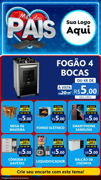 Modelo de Rede Social para Stories com o tema Mês Dos Pais para Móveis e Eletro