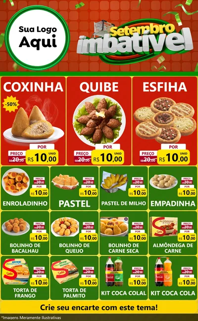 Modelo de Encarte para Encarte Grande com o tema Setembro Imbatível para Salgadaria