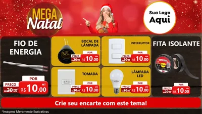 Modelo de TV para TV Horizontal com o tema Mega Natal para Materiais Elétricos