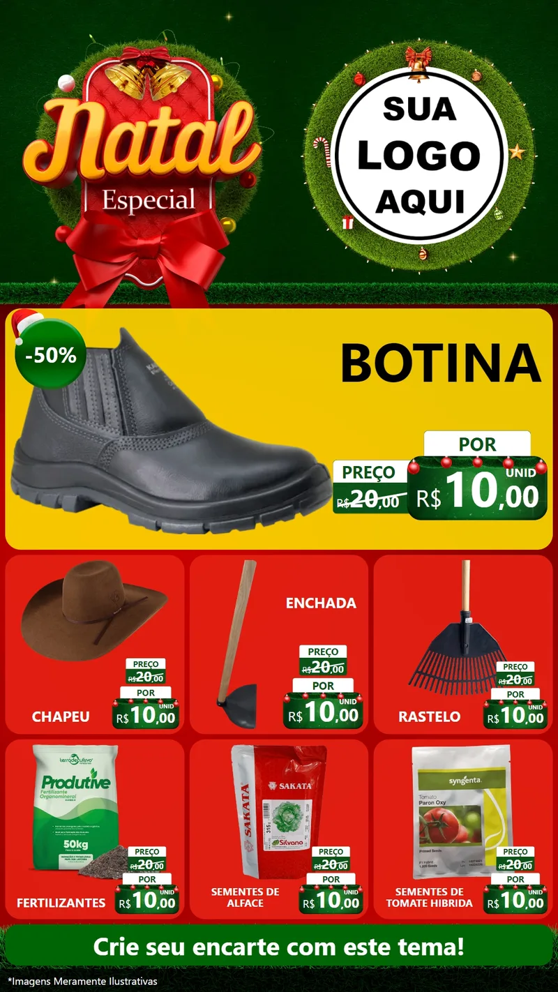 Modelo de Rede Social para Stories com o tema Natal Especial para Agropecuária