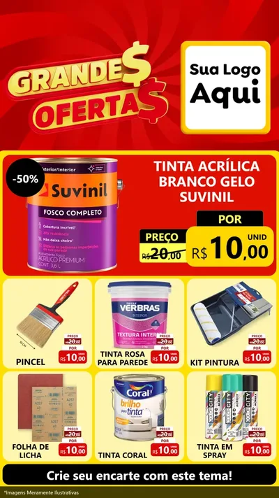 Modelo de Rede Social para Stories com o tema Grandes Ofertas para Tintas e Ferramentas