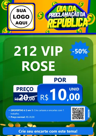 Modelo de Cartaz para Cartaz A4 Vertical com o tema Dia Da Proclamação da República para Perfumes