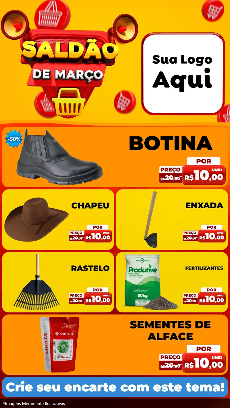 Modelo de TV para TV Vertical com o tema Saldão de Março para Agropecuária