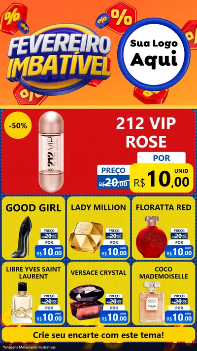 Modelo de Rede Social para Stories com o tema Fevereiro Imbatível para Perfumes