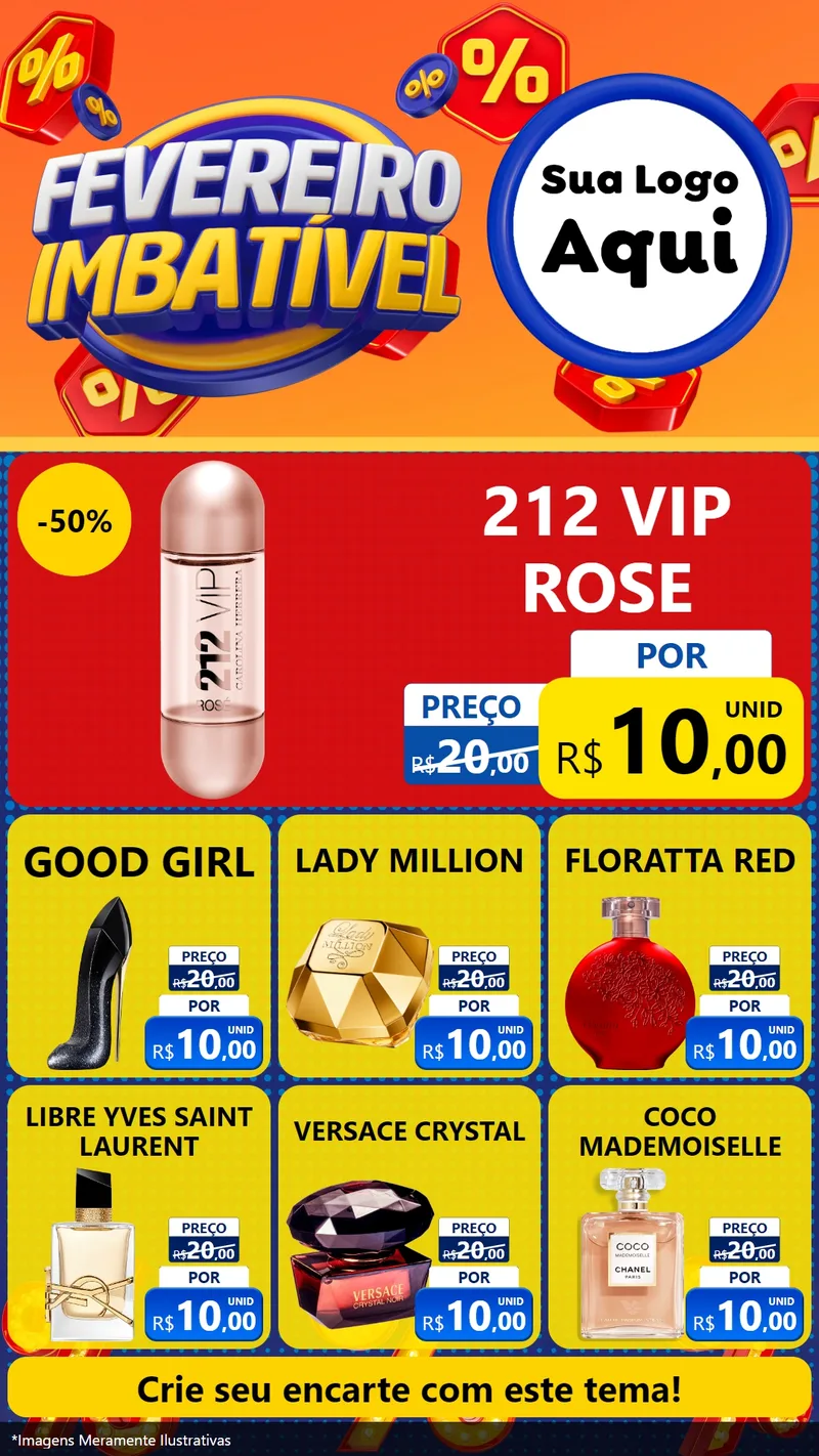 Modelo de Rede Social para Stories com o tema Fevereiro Imbatível para Perfumes